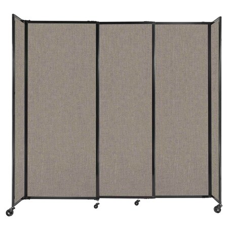 Versare StraightWall Sliding Portable Partition 7'2" x 6'10" Warm Pebble Fabric 1448593